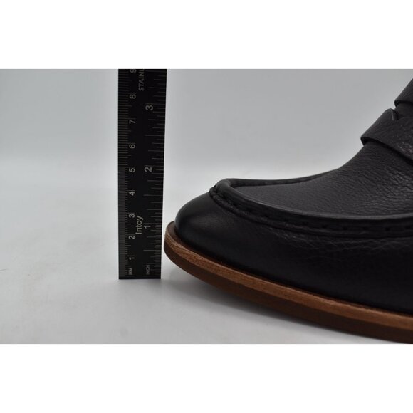 KorkEase Womens 8.5 Modeste Black Leather Stacked Heeled Penny Loafer Pump Shoes - Picture 8 of 13